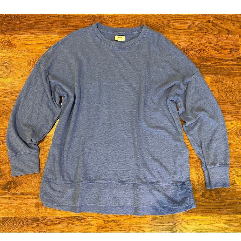 Aerie Women's Oversized Tunic Length Sweatshirt Bright Blue Size Large Cozy